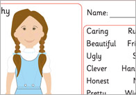The Wizard of Oz Description Worksheets