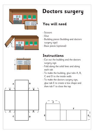 worksheet for school primary ideas For Doctors Surgery  Building: Craft Model Activities 3D