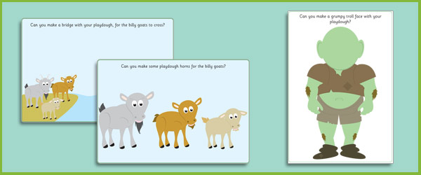 Three Billy Goats Gruff Playdough Mats
