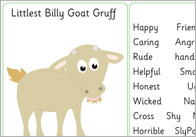 Three Billy Goats Gruff Character Writing Frames