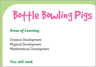 Bottle Bowling Pigs – Three Little Pigs Activity