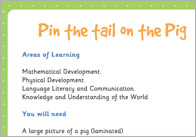 Pin the Tail on the Pig – Three Little Pigs Activity