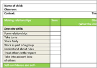 EYFS Observation / Assessment Templates