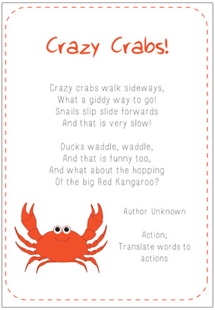 Early Learning Resources Crazy Crabs Poem | EYFS and KS1