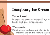 Imaginary Ice Cream Sundae Craft Activity