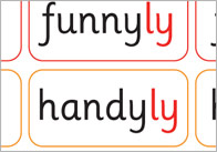 Phase 6 ‘ly’ Suffix Matching Cards
