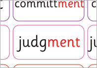 Phase 6 ‘ment’ Suffix Matching Cards