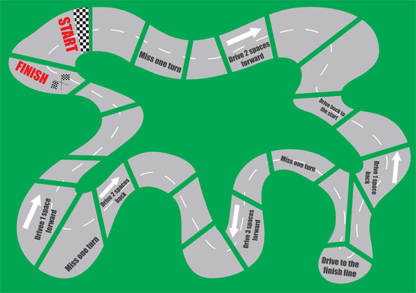 Racing Car Maths Board Game