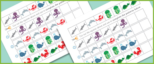 Complete The Pattern Worksheets – Under The Sea