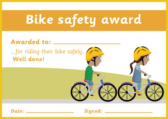 Early Learning Resources Bike Safety Certificate