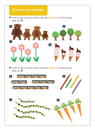 Early Learning Resources Comparing Lengths Maths Worksheet