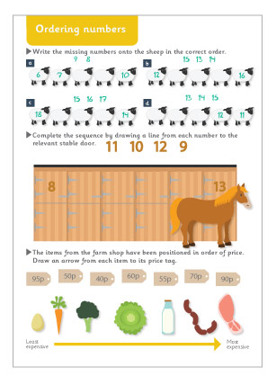 Early Learning Resources Ordering Numbers Maths Worksheet