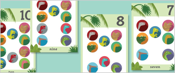 Dinosaur Number Track 0-20
