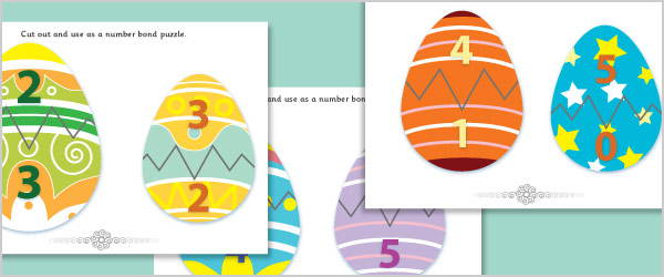 Easter Egg Number Bond Puzzles to 5