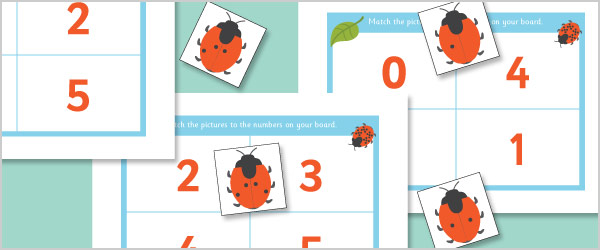Ladybird Bingo (Numbers 0-5)