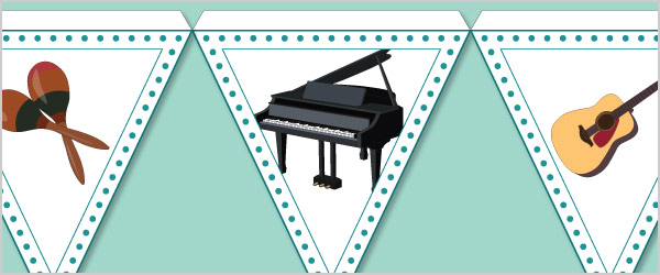Musical Instruments Bunting