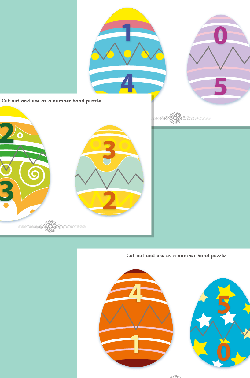 Easter Egg Number Bond Puzzles to 5