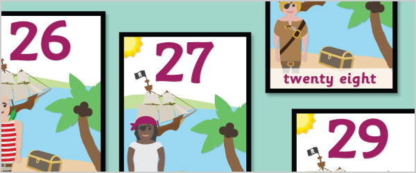 Pirate Number Posters 0-30