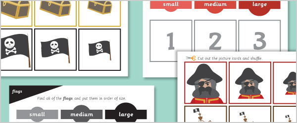 Pirate Size Sorting Game / Activity