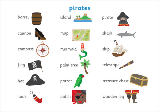 Pirate Word Mat
