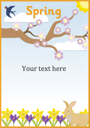 Editable Spring Topic Book Cover