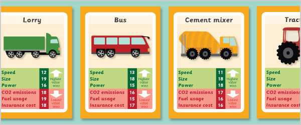 Vehicle Playing Cards