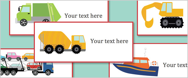 Work Vehicles Editable Labels