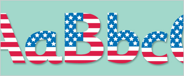 USA Flag Display Letters