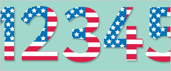 USA Flag Display Numbers