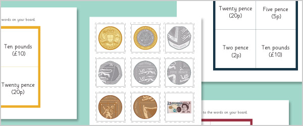 British Currency Bingo