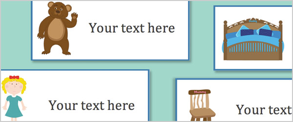 Goldilocks & The Three Bears Editable Labels