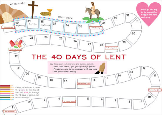 Lent Colouring Activity / Calendar