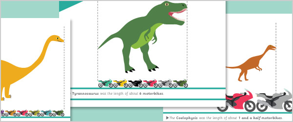 Dinosaur Mathematical Length Cards