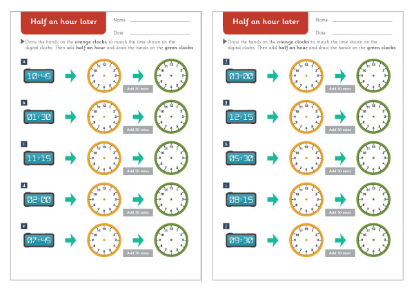 Telling The Time Matching Game Learn to tell the time EYFS KS1 KS2 SEN 