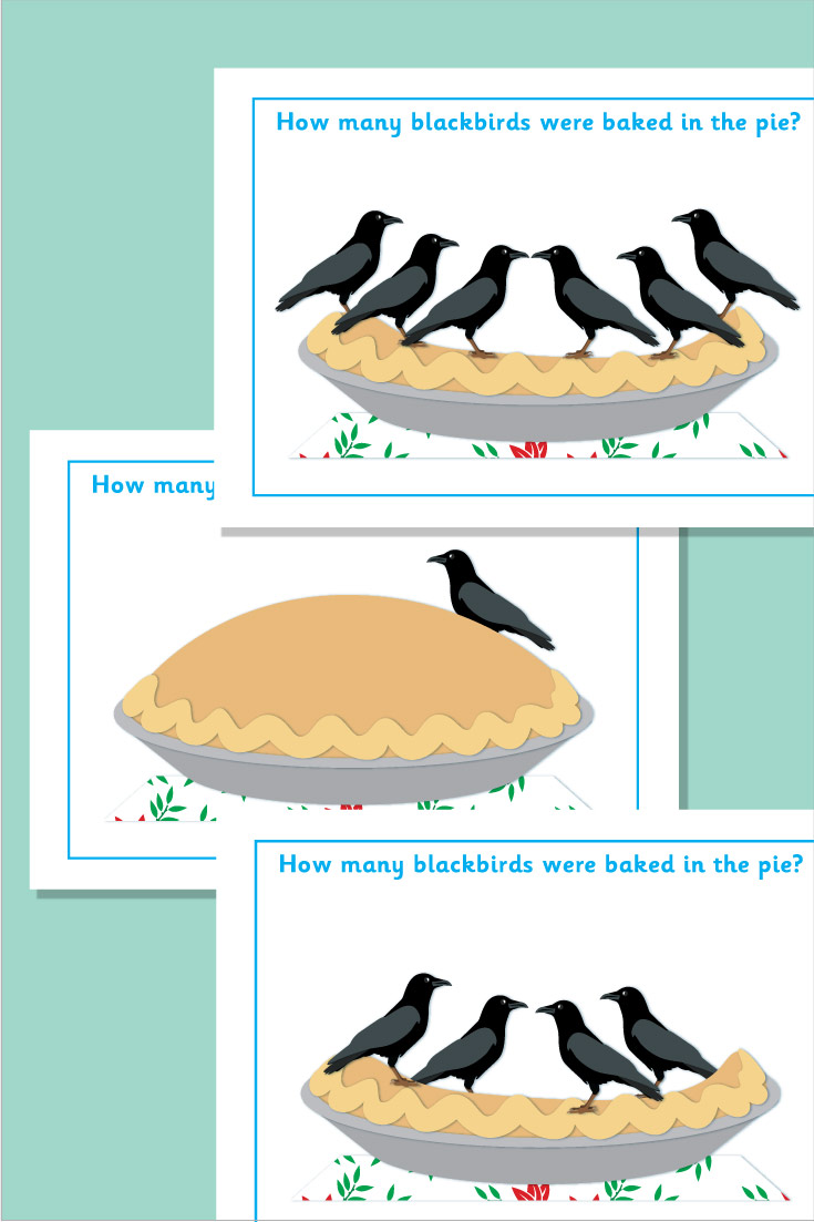 ‘Blackbirds Baked in a Pie’ Counting Flash Cards