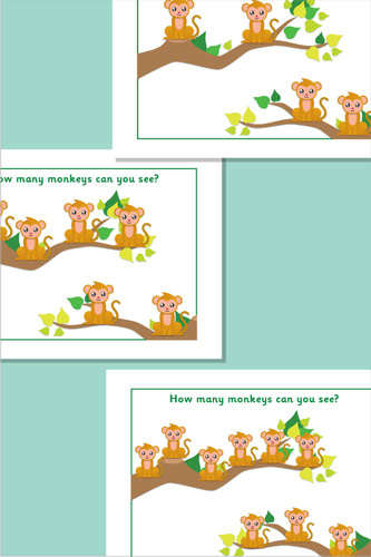 Estimating / Counting Monkeys Flash Cards