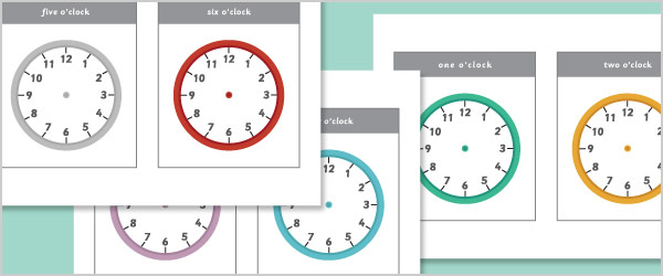 Telling The Time Flash Cards