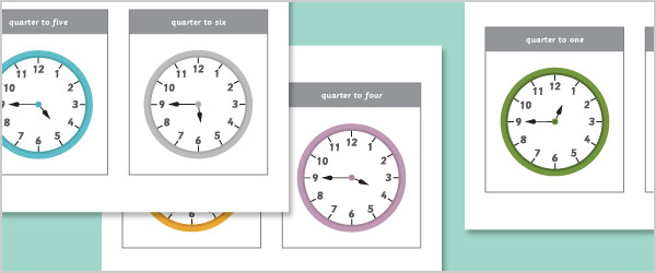 Telling the Time Resource Pack: Quarter To