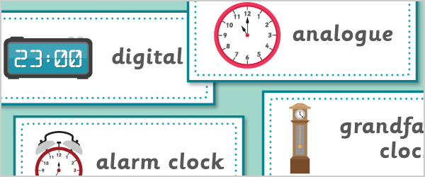 Time Vocabulary Labels