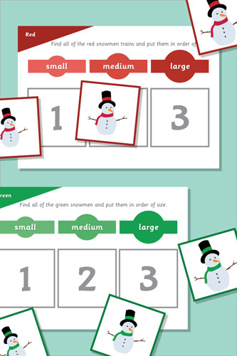 Snowman Size Sorting Game