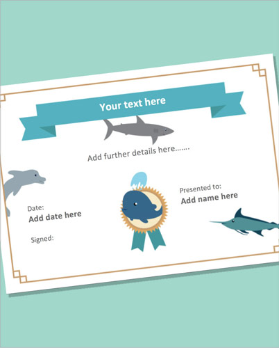 Editable Under The Sea Themed Certificate
