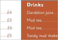 Mud Cafe Menu