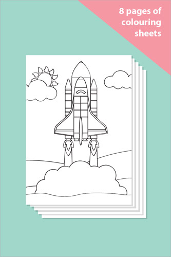 Space Themed Colouring In Sheets - Mindfulness Resource
