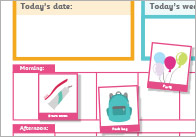 Daily Visual Timetable For Home Poster & Weather Report (Editable)