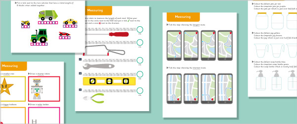 KS1 Measuring Maths Worksheets