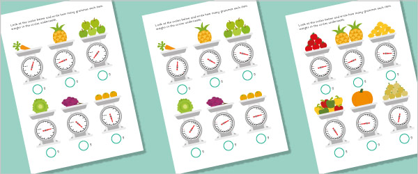 Grammes Weighing Scales Worksheet